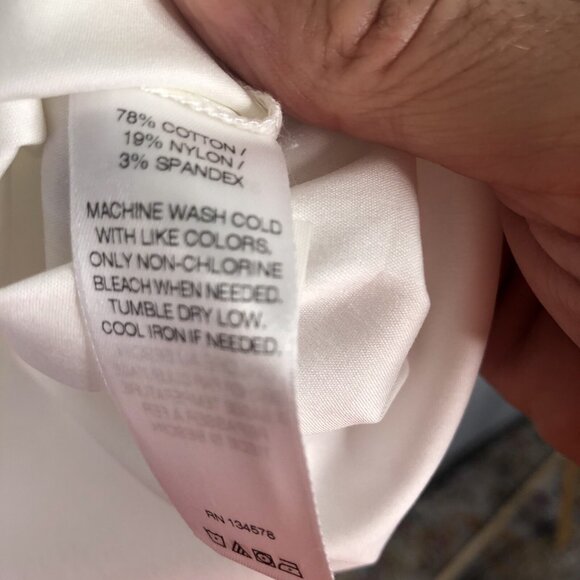 Vineyard Vines Top Womens 0 White Poplin Basketweave Stretch Beach Prep NEW - Picture 7 of 16